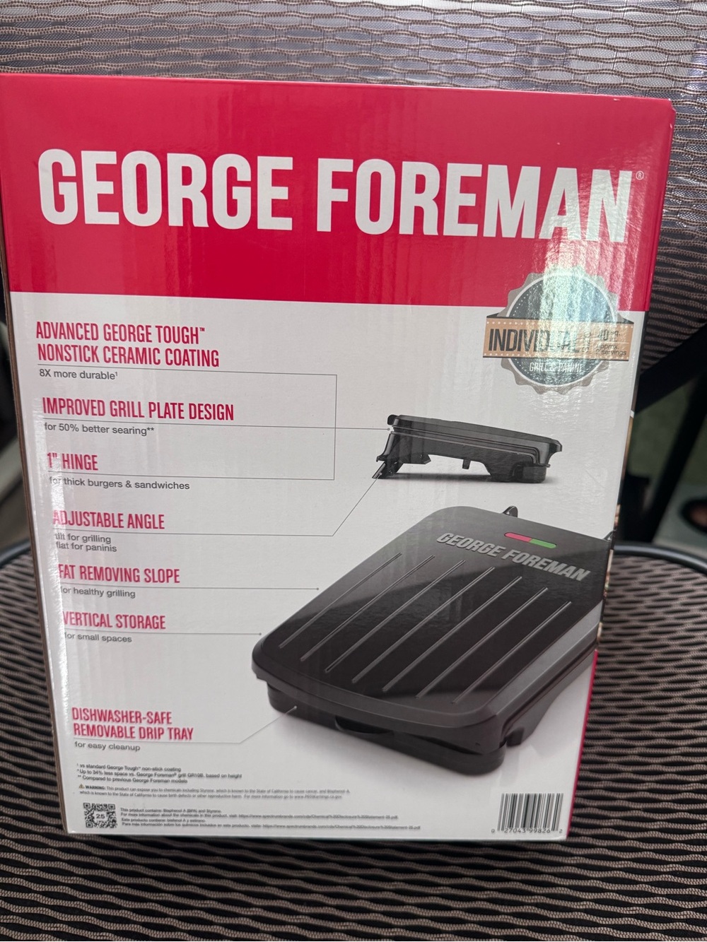 George Foreman Black Electric Grill - Nonstick Indoor Grill